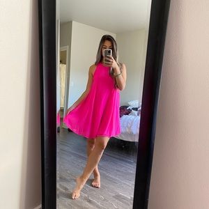 Hot pink shift dress